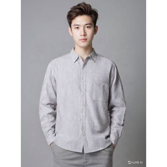 UNTUCKit Shirt Men XL Purple Long Sleeve Button 100% Linen Beachy Preppy - Picture 1 of 8